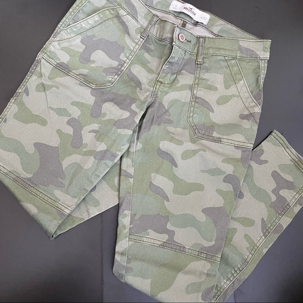 Hollister camo glitter skinny jeans